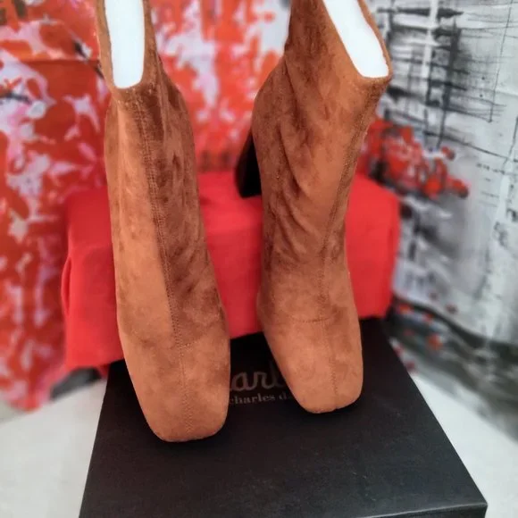 Charles David Block-Heel Sock Booties - Picture 4 of 5